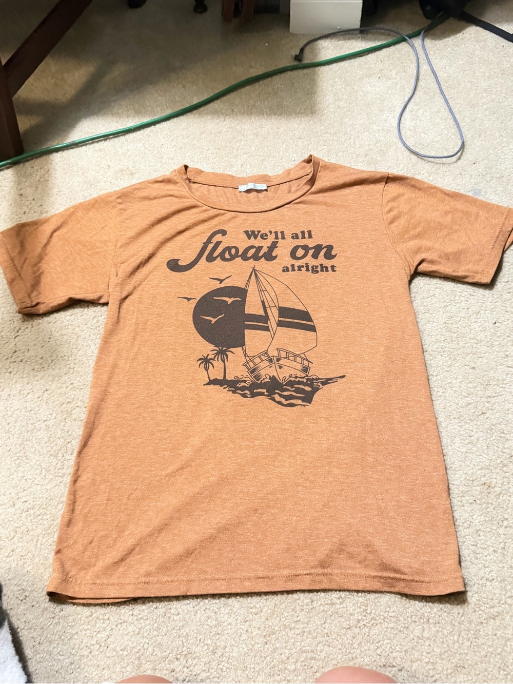 Orange Graphic 'We'll All Float On' Tee